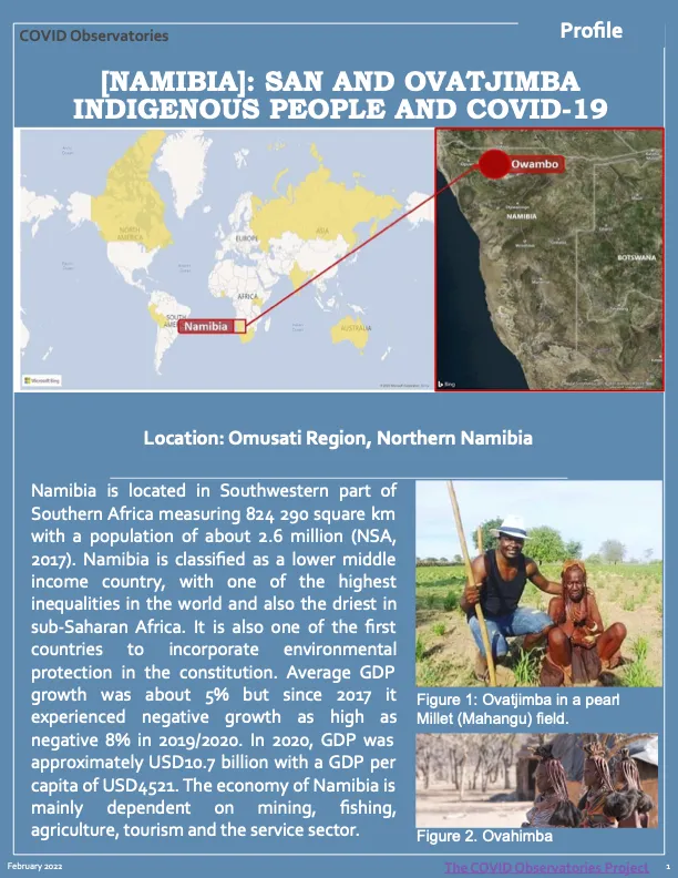 [NAMIBIA]: SAN AND OVATJIMBA INDIGENOUS PEOPLE AND COVID-19